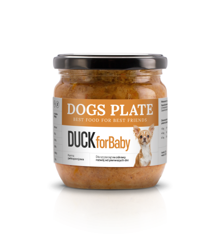 Dogs Plate for Baby Duck 360g Karma z mięsa z kaczki dla szczeniąt