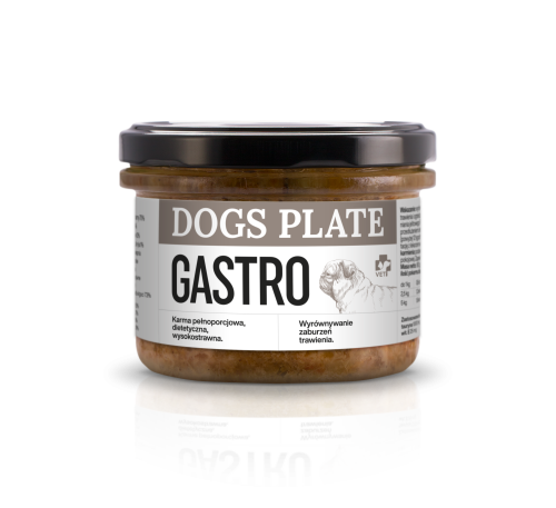 Dogs Plate Vet Gastro 180g Karma specjalistyczna z mięsa z sarny dla psów z chorobami układu pokarmowego