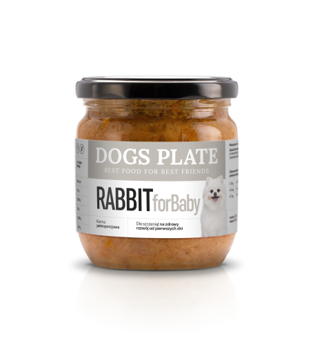 Dogs Plate for Baby Rabbit - Karma z mięsa z królika dla szczeniąt 360 g