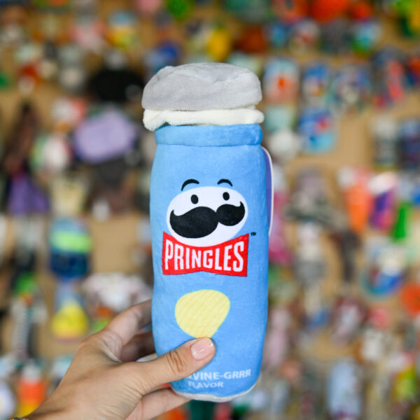 Record Pringles Dog Plush Toy - pluszowa zabawka dla psa, czipsy z piszczałką niebieskie