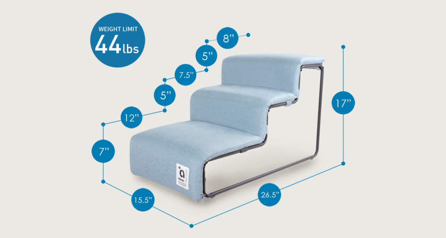 IBIYAYA Everest Dog Stairs L - schodki dla psa szare