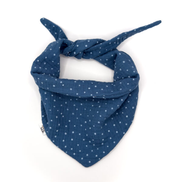 Tulki - apaszka dla psa 35-50 cm granatowa w kropki