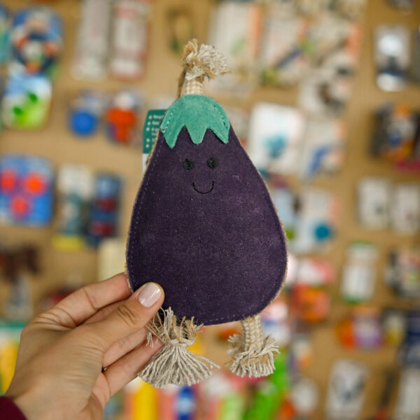 GREEN & WILD'S Austin the Aubergine (Bakłażan) - z juty i zamszu