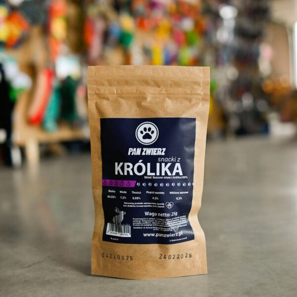 Pan Zwierz Naturalne suszone smaczki z królika 25g