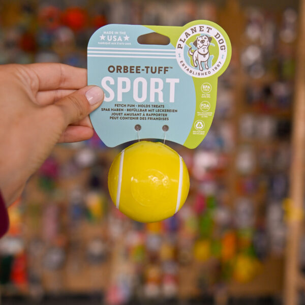 PLANET DOG TENNIS BALL YELOW ŻÓŁTA z otworem na przysmaki