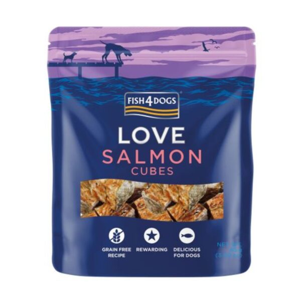 Fish4Dogs LOVE Salmon Cubes - przysmaki z łososia 85g