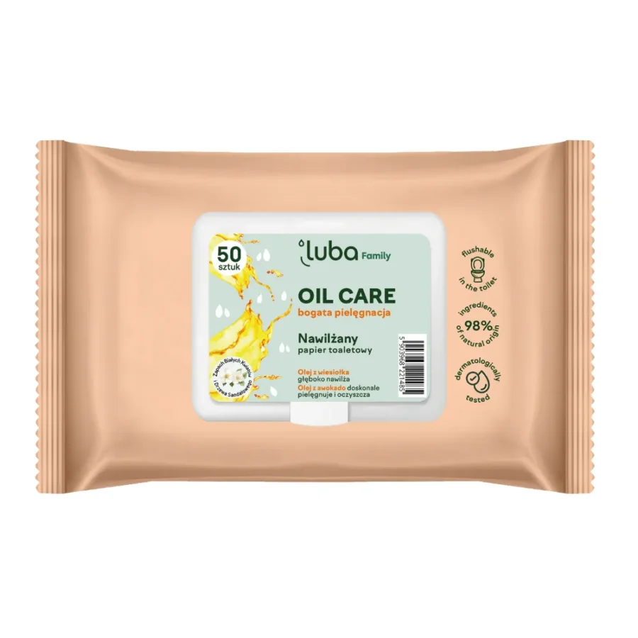 Nawilżany papier toaletowy Luba Oil Care 50 szt