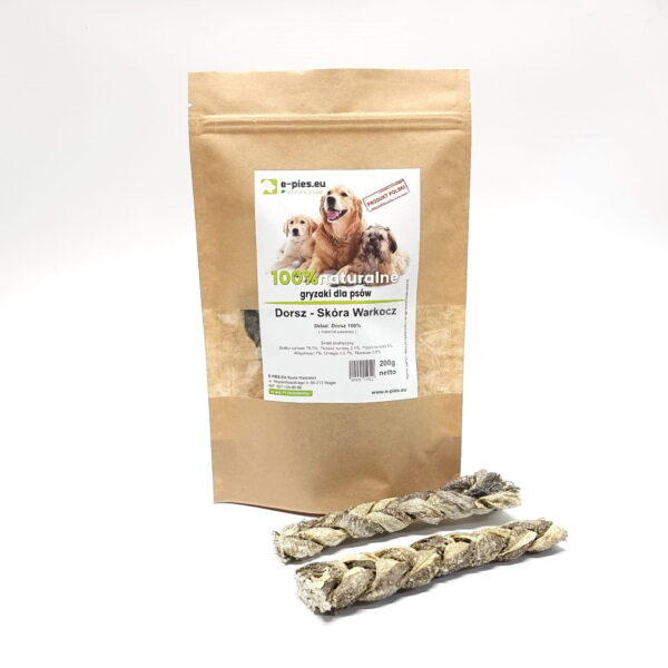 SAMO MIĘSO Skóra Dorsz Warkocz 200g - gryzak dla psa
