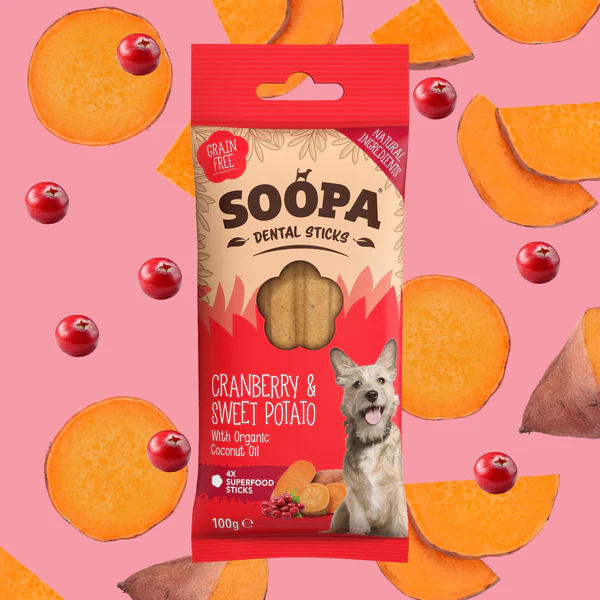 SOOPA Dental Stick dla psa - Żurawina i Batat 100g