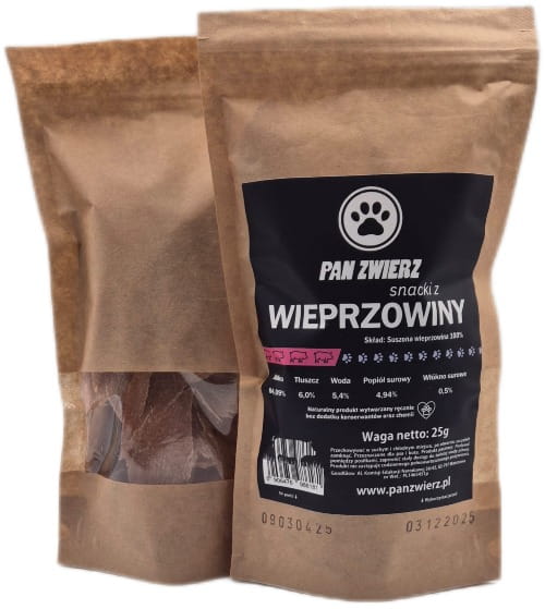 Pan Zwierz Naturalne suszone smaczki z wieprzowiny 25g