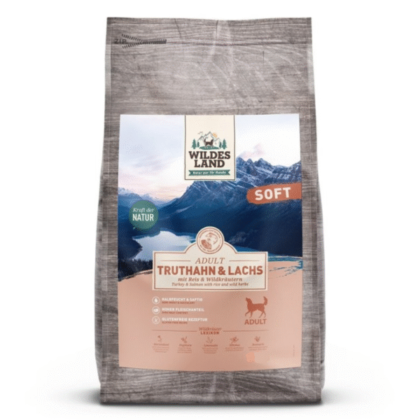 WILDES LAND DOG Karma Półwilgotna Dla Psa Indyk Łosoś 1,5 kg