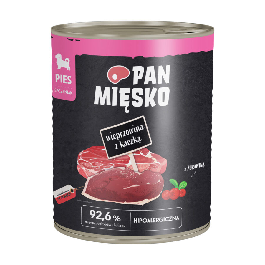 Pan Mięsko Karma mokra dla psa - Wieprzowina z kaczką 400 g