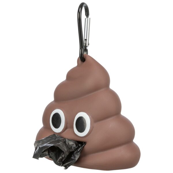 TRIXIE Poop emoji pojemnik na woreczki na odchody 8 x 5 cm, + 15 torebek