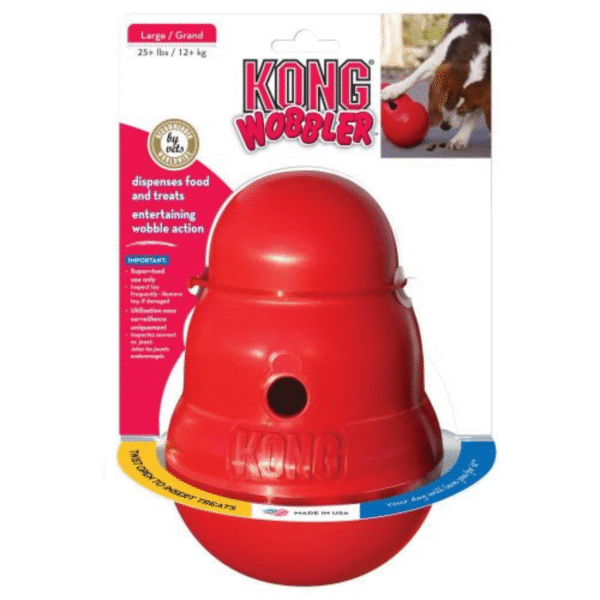 Kong Wobbler S - gumowa zabawka na smaczki dla psa