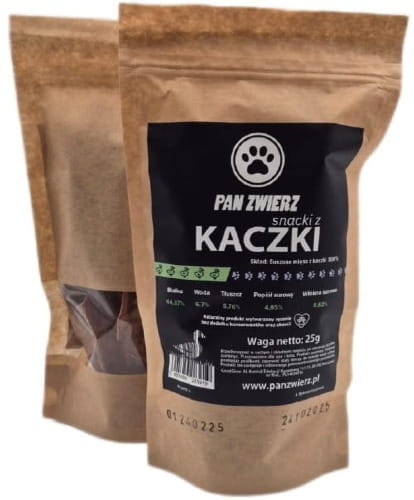 Pan Zwierz Naturalne suszone smaczki z kaczki 25g