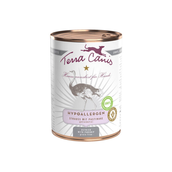 Terra Canis HYPOALLERGENIC Struś z pasternakiem - karma mokra 400g