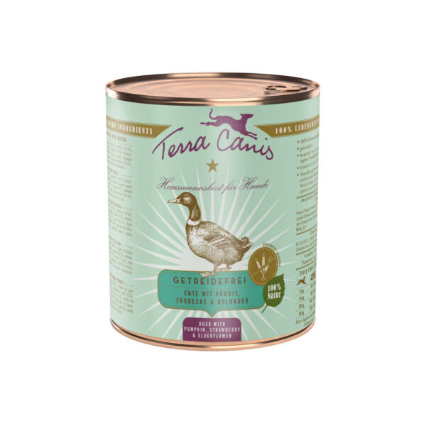 Terra Canis Kaczka z dynią, truskawką - karma mokra 800g