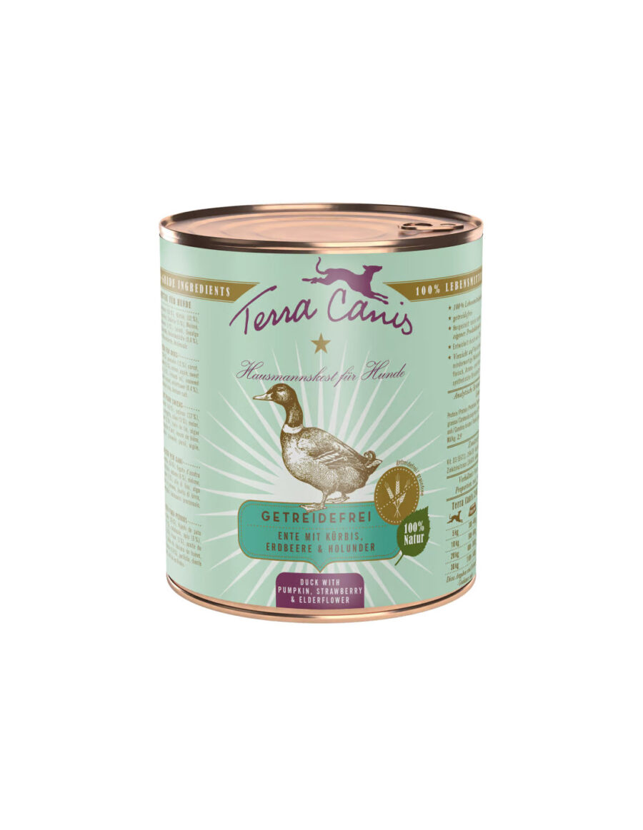 Terra Canis Kaczka z dynią, truskawką - karma mokra 800g