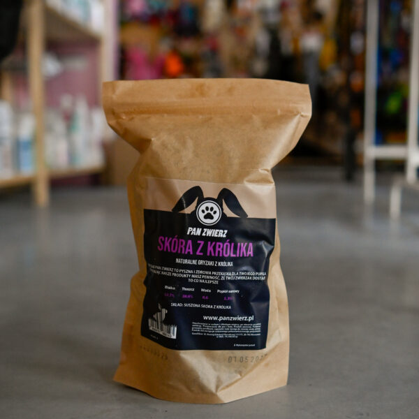 Pan Zwierz Skóra z królika 300 g - gryzak dla psa