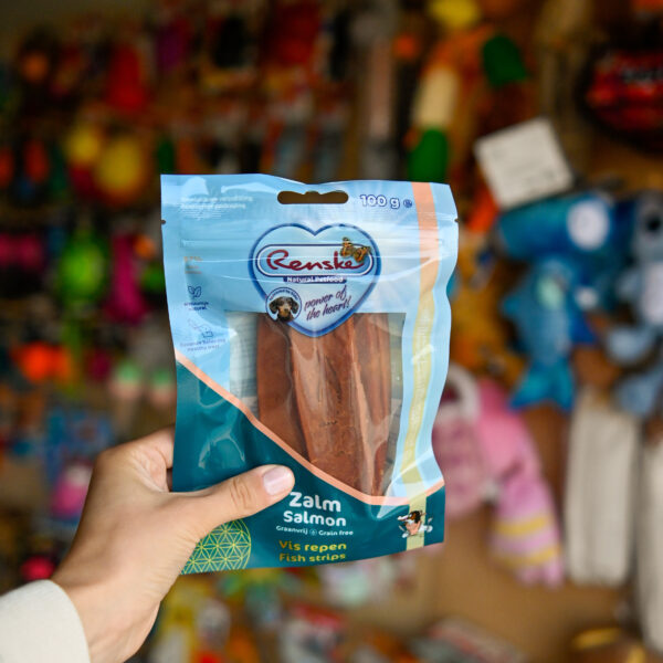 Renske healthy meat strips Salmon - suszone płaty mięsa łososia 100g