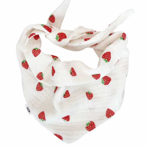 Tulki - apaszka dla psa 35-50 cm śmietankowa w truskawki