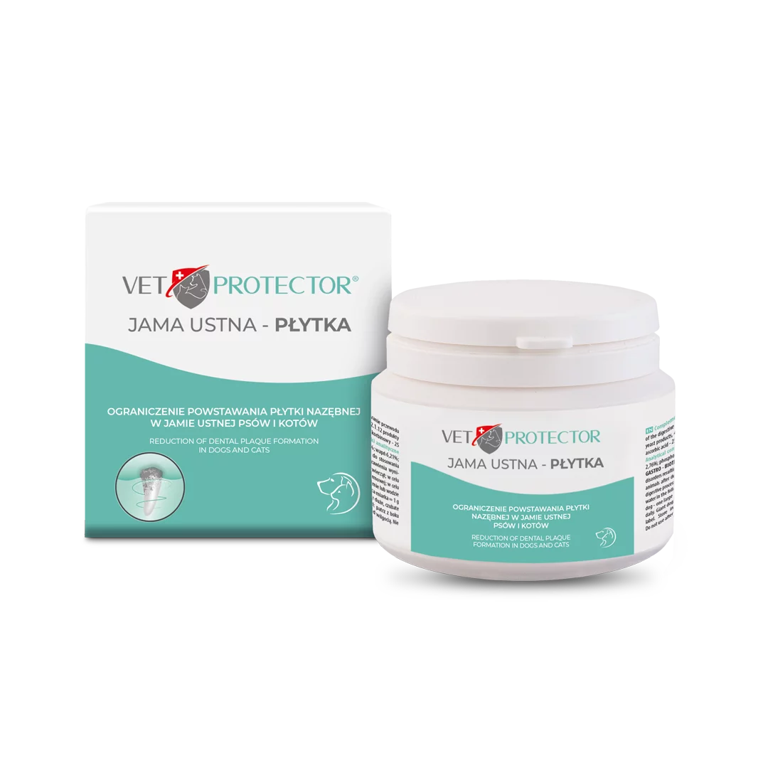 VET PROTECTOR® JAMA USTNA – PŁYTKA – proszek do higieny jamy ustnej psa i kota 60 g