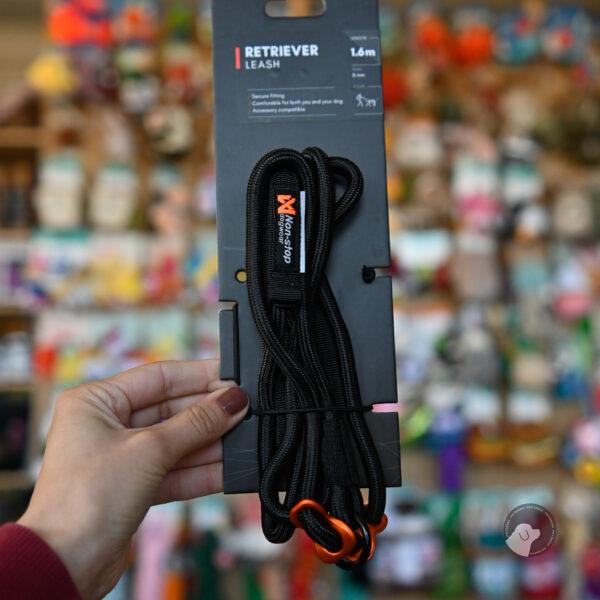 Non-stop dogwear Retriever leash - smycz linowa 1,6 m 8 mm czarna