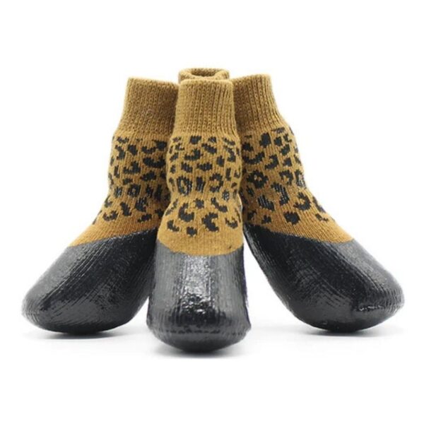 Długie wodoodporne skarpetki dla psa Classic Leopard (4 szt.)