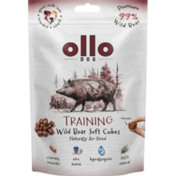 Ollo Air-Dried Wild Boar Soft Cubes - Przysmaki z Dzika 80g