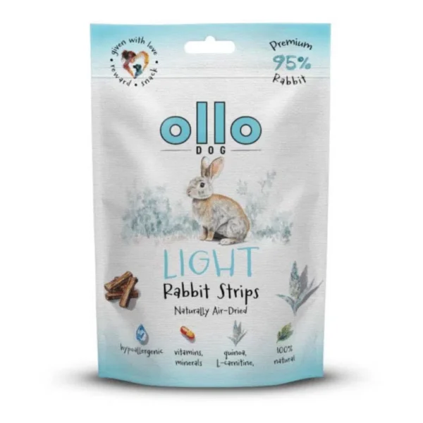 Ollo Air-Dried Light Rabbit Strips - Funkcjonalne z królika 80g