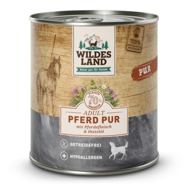 WILDES LAND DOG Pferd Pur – konina karma monobiałkowa dla psa (800g)