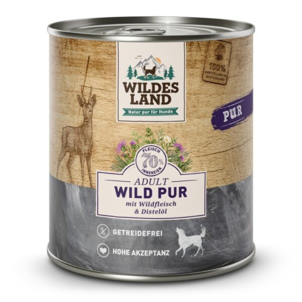 WILDES LAND DOG Wild Pur – dziczyzna karma monobiałkowa dla psa (800g)