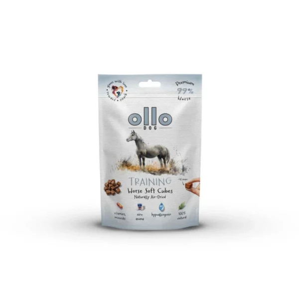 Ollo Air-Dried Horse Training Soft Cubes - Przysmaki z Koniny 80g