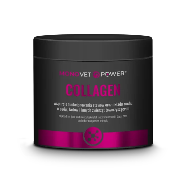 MONOVET POWER® – COLLAGEN – produkt w postaci proszku służący do suplementacji kolagenu dla psów i kotów 120 g