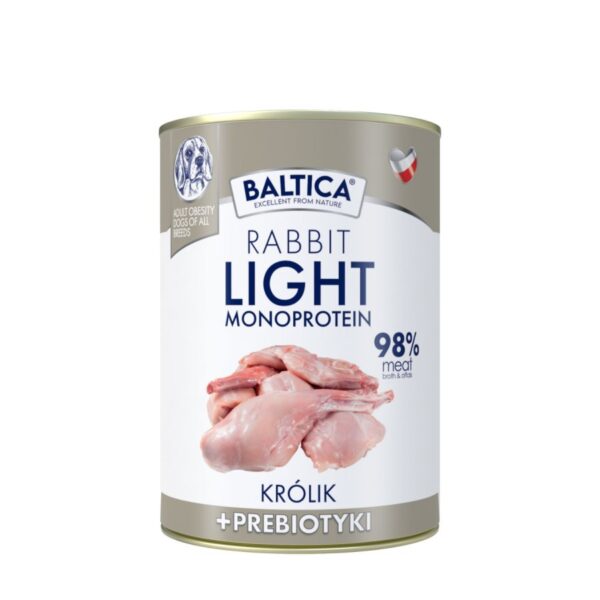 12x BALTICA NUTRACEUTIC Rabbit Light 400g o obniżonej zawartości tłuszczu 15%