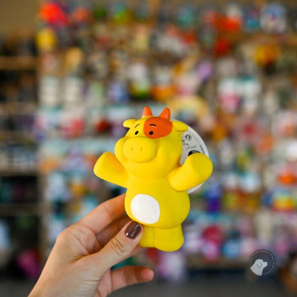 DUVO+ zabawka latex świnka żółta, wygląda jak krówka