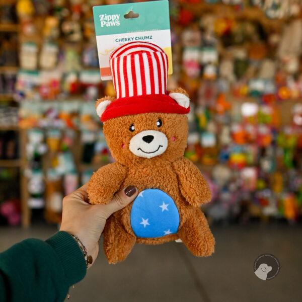 ZIPPYPAWS Pluszowy miś Americana - piszcząca zabawka dla psa