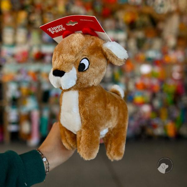 Zippy Paws Pluszowa zabawka dla psa z piszczałką Świąteczny Renifer Deluxe