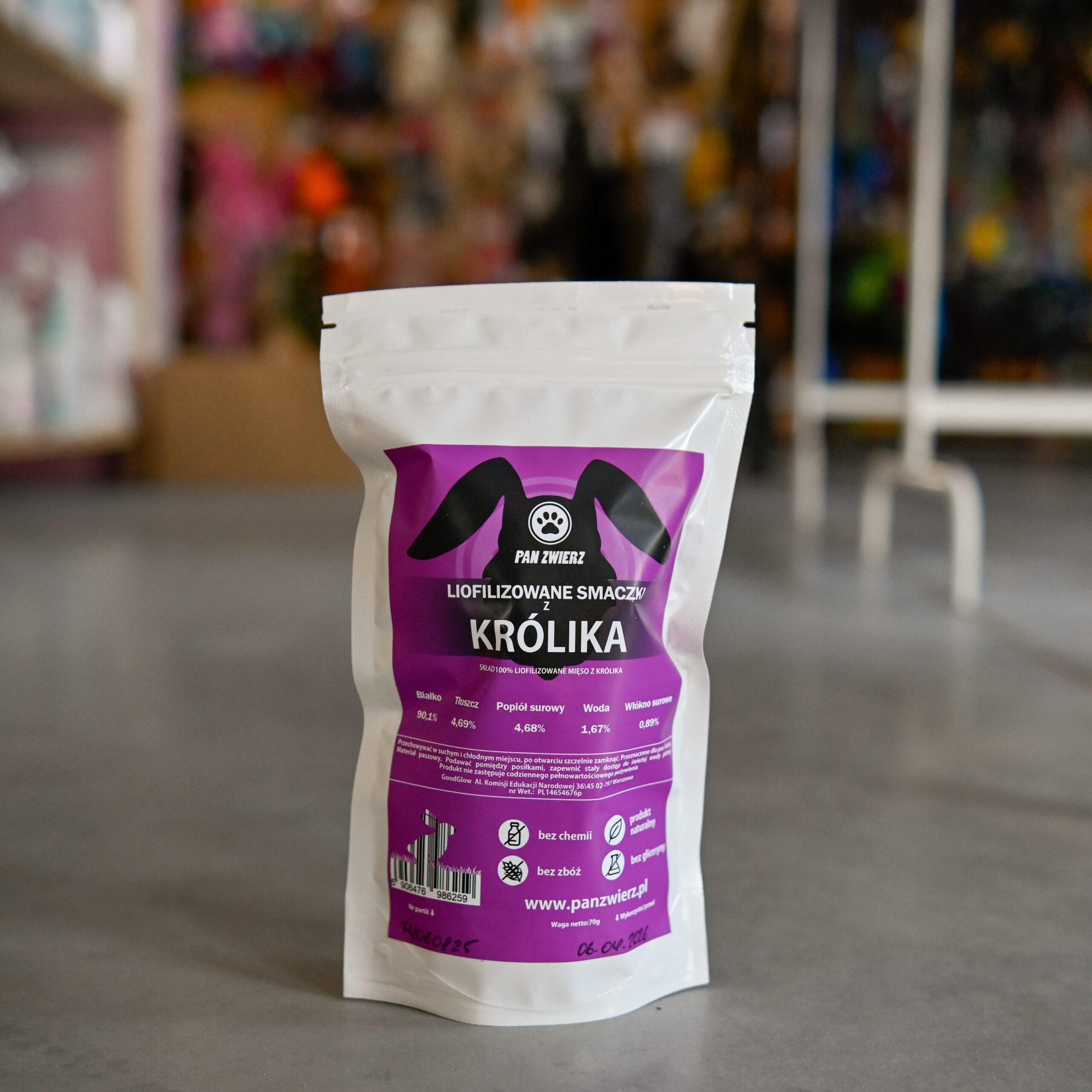 Pan Zwierz Liofilizowane smaczki z królika 70g