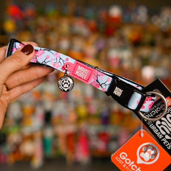 Max&Molly GOTCHA! Smart ID Cherry Bloom Collar - obroża z zawieszką smart Tag dla psa XS-L