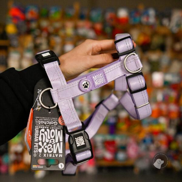 Max&Molly Comfort Harness Matrix 2.0 Lavender - miękkie szelki dla psa, z identyfikatorem QR i regulacją, fioletowe XS-L