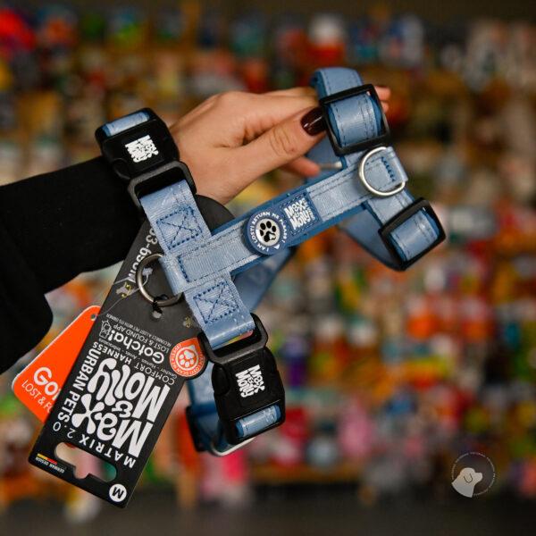 Max&Molly Comfort Harness Matrix 2.0 Ocean - miękkie szelki dla psa, z identyfikatorem QR i regulacją, niebieskie XS-L