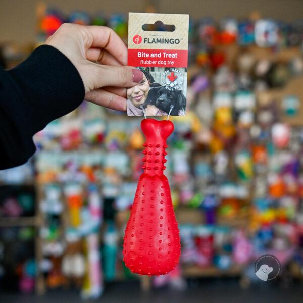 FLAMINGO pałka perkusyjna, gumowe udo z kurczaka na smaczki 6x15,5cm