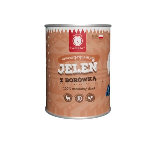 Hau Now Mokra karma monobiałkowa jeleń z borówką 400g