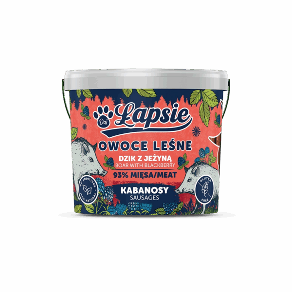 TRZYPSY Łapsie Kabanosy dzik z jeżyną 160g