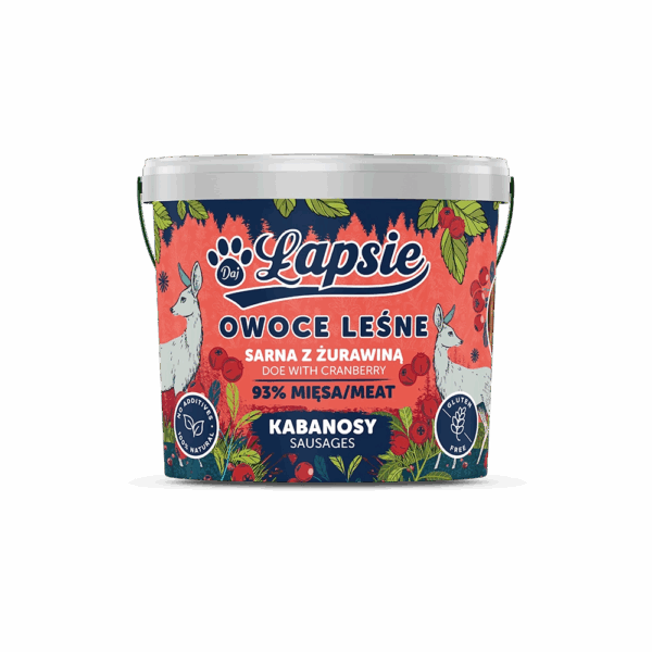 TRZYPSY Łapsie Kabanosy sarna z żurawiną 160g