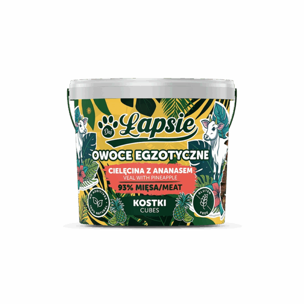 TRZYPSY Łapsie Mięsne Kostki z Cielęciną i Ananasem 160g