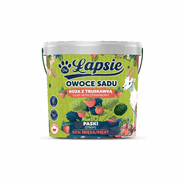 TRZYPSY Łapsie Mięsne Paski Koza z Truskawką 400g