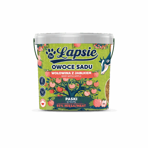 TRZYPSY Łapsie Mięsne Paski Wołowina z Jabłkiem 400g
