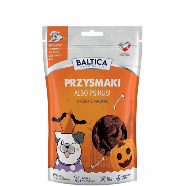 Baltica Przysmaki Halloween Królik z maliną 100g